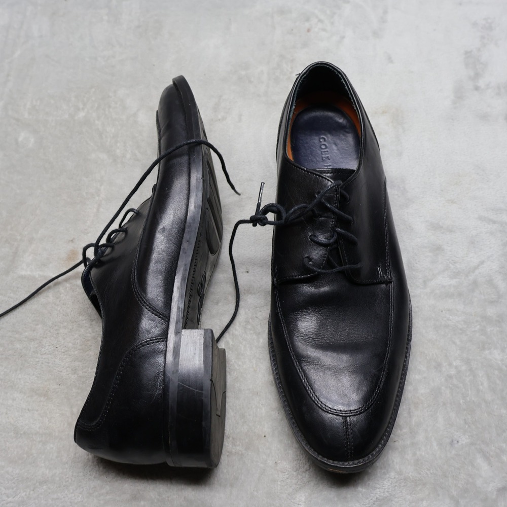 Cole Haan Mens 9M Oxford Shoes Black Leather Lace Up Formal Dress Classic Derby